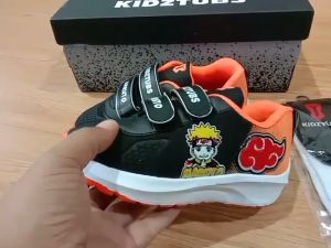 Sepatu Sekolah Anak Laki Laki Karakter Anime Naruto Sipuden Sepatu Warna Hitam Murah Tali Perekat Rekat Kecil Tanggung Umur 2-10 Tahun PAUD TK SD-KIDZTUBS1554040824