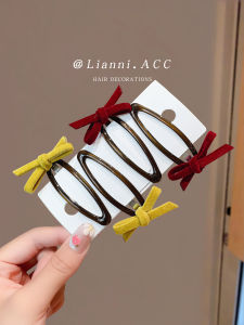 Elegant Velvet Hair Clip with Butterfly Knot for Women Side Bangs BB Clip Hair Accessories Korean Style Fashion Jewelry