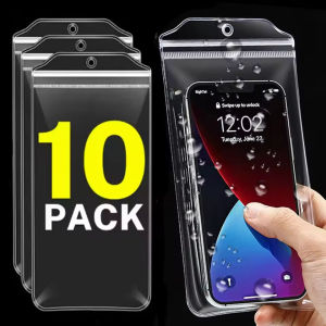 YESPERY 10Pcs Thickened Transparent Phone Bag Waterproof & Dustproof Zipper Pouch Universal Mobile Phone Dry Bag