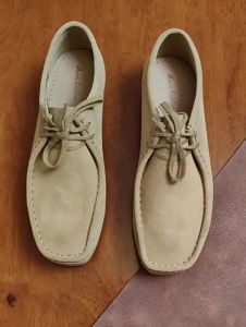 LJMen Kangaroo Boots: Authentic Leather Comfortable Cowhide Wallabee Raw Rubber Sole Ribbed Smoked Sheets Plus Size Womens Casual Shoes Leather Shoes