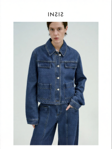 INSIS FEMME | Casual Tencel Short Turn-down Collar Multi-pocket Denim Jacket