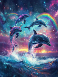 500/1000/1200/2000PCS Jigsaw Puzzle Beautiful Dolphin Animal Ocean Scene For Adults Great Weekend Relaxation And Family Fun Gift