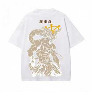 Bandai | Mahoraga T-shirt "Shura Musashi" Mens Mahoraga Wheel Animation Pattern Streetwear Shikigami Holy Dog Antique Replica T-shirt