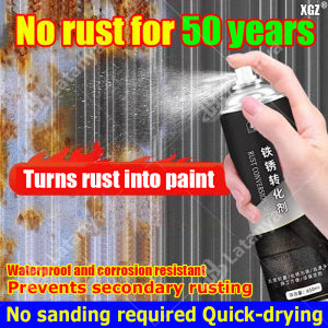 Quick-drying 50 years rust free anti rust paint for metal Turns rust into paint Waterproof and corrosion resistant No sanding required paints primers remover steel remover paint primer motorcycle converter proofing spray japan rush turco