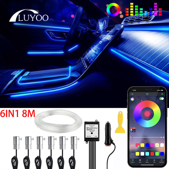 Luyoo Dải Đèn LED Neon 6 Trong 1 8M Đèn Xung Quanh Nội Thất Xe Hơi Đèn ...