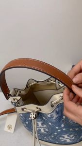 Authentic T MONOGRAM Denim Jacquard  hollow out transparent Bucket Bag Shoulder Crossbody Bag bag for woman hand bag for women BAG