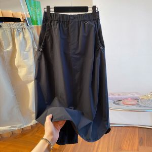 LUQIAN | Vintage Utility Pocket A-Line Skirt Mid-Length