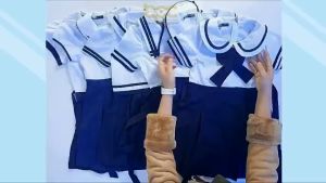 Đầm học sinh bé gái cấp 1 xinh xắn.