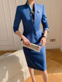 Early Spring Professional Suit Elegant Lady Style Fashionable Front Desk Hotel Reception Workwear Women's Skirt Set Polyester Cotton Spandex Blend. 