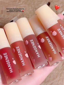 MONLEYTA | Playful Bear New Matte Velvet Lip Glaze Water Light Lipstick Vintage Red Brown Whitening Long Lasting Authentic Flagship Store