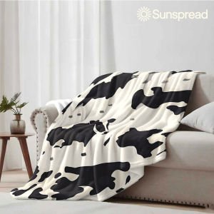 Beast Kingdom | Flat Cow Silhouette Soft Warm Flannel Blanket Lightweight Cozy Christmas Halloween Home Decor Room
