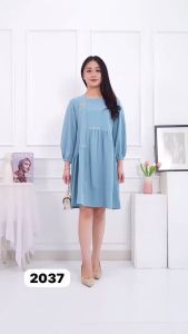 Vioren long DRESS TUNIK Wanita dewasa premium bahan BUBLE SPANDEX one size (37)