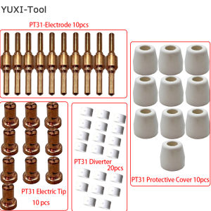 50 Sản Phẩm Tiêu Hao Đồng Đỏ Điện Cực Mở Rộng Đầu Dài Và Đầu Phun Dài Cho PT31 LG40 40A Máy Cắt Khí Plasma
