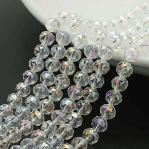 65Pcs/Lot 8mm Round Facets Cut AB Colored Crystal Glass Spacer Beads for DIY Jewelry Making Earings Bracelets Accessories