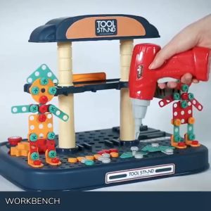 **Malaysia Seller**  Children Electric Drill Toy Set table Screw Puzzle 3D STEM Building Blocks Meja Mainan Kanak Pretend Play