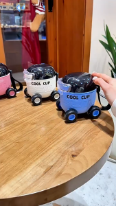 500ml Kids Toy Car Water Bottle With Wheels Tumbler Creative Large Capacity Student Water Bottles Cup Gift