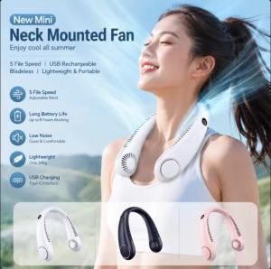 Bladeless Neck FanQuiet Rechargeable Neck Fan | Portable Small Wireless Electric Fan for Running Climbing Camping Walking