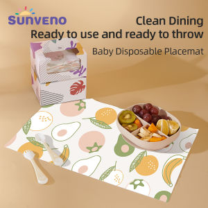 SUNVENO Disposable Stick-on Placemats Baby & Kids Restaurant Table Mats Sticky Place Mats Portable Toddler Baby Placemat 47.5 x 32cm