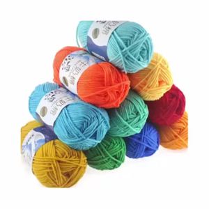 Soft Milk Cotton 5-Ply Knitting Yarn Needlework Dyed Lanas For Children And Adult Crochet Craft Sweater Hat Dolls DIY Crocheting
