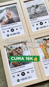 Custom Photo Lagu Murah Bingkai Kaca I Bingkai Kayu | Kado Ulang Tahun Hadiah Wisuda Gift Anniversary Natal Hari Ibu Valentine Tahun Baru
