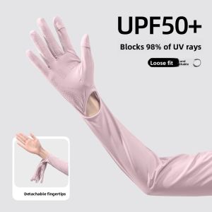UV Protection Cycling Gloves Long Sleeve Summer Breathable Thin Ice Silk Sleeve Covers