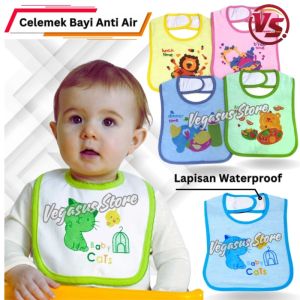 3Pcs Slaber Bayi Celemek Alas Makan Bayi Mamalia & Tatakan Iler Bayi Waterproof - Vegasus Store(COD)