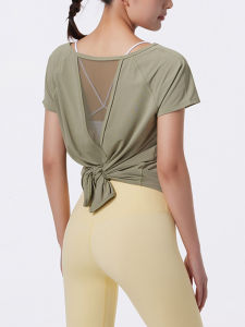 Fitness Net Shirt Womens Summer New Loose Running T-Shirt Quick Dry Short Sleeve Yoga Cover up Breathable Sportswear Top