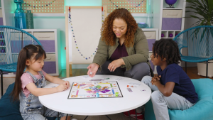 Monopoly Junior Board Game 2-Sided Gameboard 2 Games in 1 Monopoly Game for Younger Kids Kids Games Junior Games