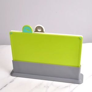 5PCS Chopping Cutting Board Classification Antibacterial Cutting Board Chopping Block Plastic Chopping Board Shelf