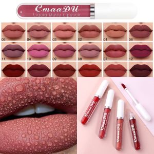 👍C.three【100% original】CmaaDu 18 Colors Ultra Matte Liquid Lipstick Lip Glosses Matte Velvet Lip Glaze Lip tint Waterproof Lasting Moisturizing Lip Gloss Matte Non-stick Cup No Fading Lipstick Makeup