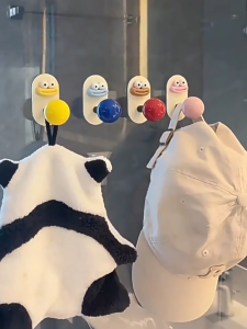 MallMainan-C1426 Gantungan Tempel Dinding Dengan Motif Bulat Karakter Lucu / Gantungan Pakaian Tas