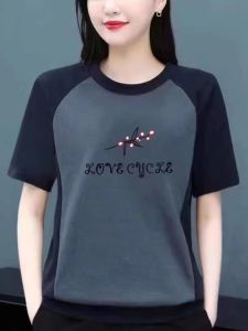 HUAXUNRAN | Slimming & Youthful Womens Mid-Age Cotton Short Sleeve T-Shirt