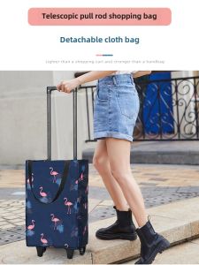 Retractable For Home Lightweight Shopping Handy Gadget Pull Rod Shopping Cart Luggage Trolley Foldable Shopping Hand Pull Portable Small Trailer