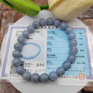 天然蓝纹玛瑙手串 7/8/9/10/11mm Blue Lace Agate Crystal Bracelet
