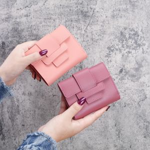 Fashionable Cute Small Portable Mini Change Bag Card Bags Gifts Purse Package Wallet Womens Short Student Korean Version