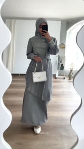 HAYNA Alleia Dress (Black) - Dress Kondangan Busui Friendly Gamis Wanita Muslim