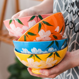 Bát Đựng Súp Bằng Gốm Sứ Trang Trí Hoa Họa Tay Chống Bỏng Dùng Trong Gia Đình Bát Đựng Súp Phở Bát Đựng Cơm Bát Ăn Uống