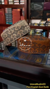 Peci Songkok Goni Motif Batik Warna Natural
