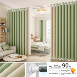 No Drill Full Blackout Heat Insulating Sunscreen Curtains