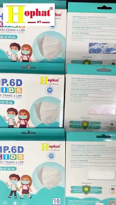 Khẩu Trang Trẻ Em Hophat HP.6D Kids – Combo 5 Hộp 10 cái/hộp – 4 Lớp Kháng Khuẩn Chống Bụi Mịn 99%