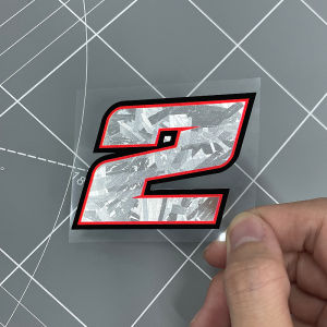 1PC Arabic Numerals Carbon Silver Motorcycle Stickers Waterproof for DIY Scooter Helmet Box Motorbike Front Fairing Vinyl Decals