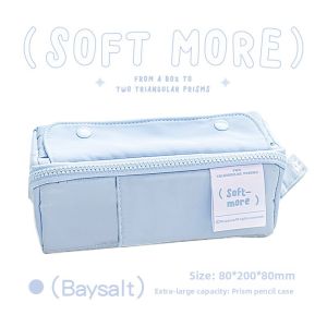 Angoo|RosyPosy Large Capacity Transparent Prism Pencil Case for Middle School Students Girls Boys Simple Japanese Style Stationery Bag