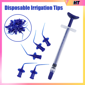Disposable Irrigation Tips for Syringe - Blue Color - Multiple Angled Tips - For Dental Use - Set of 50