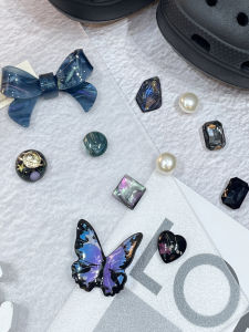 Detachable Blue Butterfly Decorative Clog Accessory