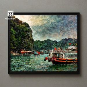 Tranh Nghệ thuật "Du thuyền trên biển Hạ Long" VIETSMART ART - Acrylic 60 x 70cm