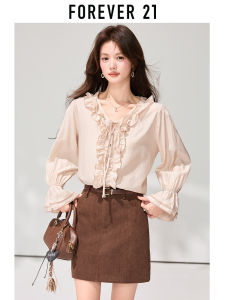 Forever 21 | French V-neck Bow Bell-sleeve Shirt