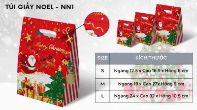 Túi giấy noel có nắp đựng quà
