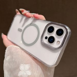 For Magsafe Transparent Camera Protect Case For iPhone 16E 16 15 14 Plus 13 12 11 Pro Max Magnetic Wireless Charge Clear Cover
