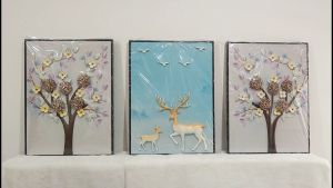 ️【3in1 】Lukisan Relief Hiasan/3PCS Modern luxury decorative 3D handicraft lucky painting/1601