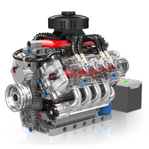 JINGGUAN | Electric V8 Engine Building Block Model Tech Mechanical Set